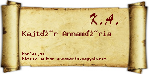 Kajtár Annamária névjegykártya
